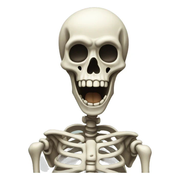Skeleton shocked and put hands on mouth sticker