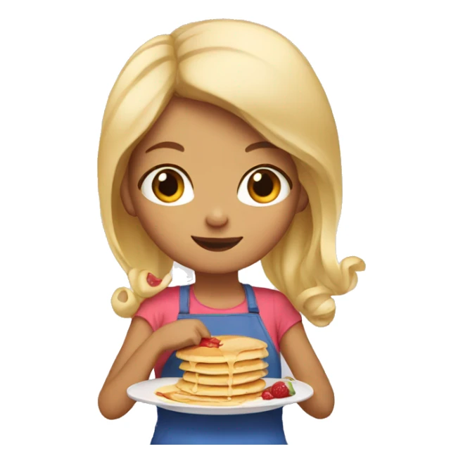 Blonde girl eating pancakes sticker