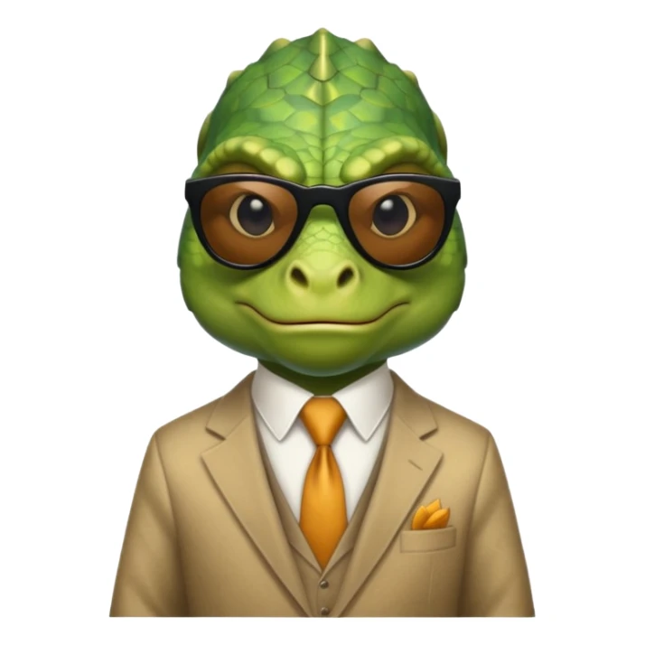 capitalist iguana banker godfather with black sunglasses cynical sticker