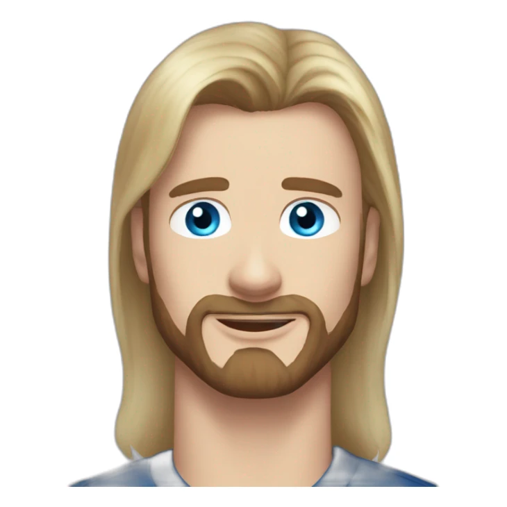 chris evans with long hair and blue eyes sticker