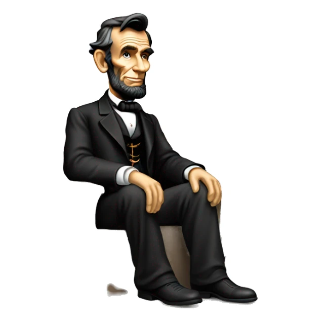Abraham Lincoln sitting on the Hollywood sign sticker