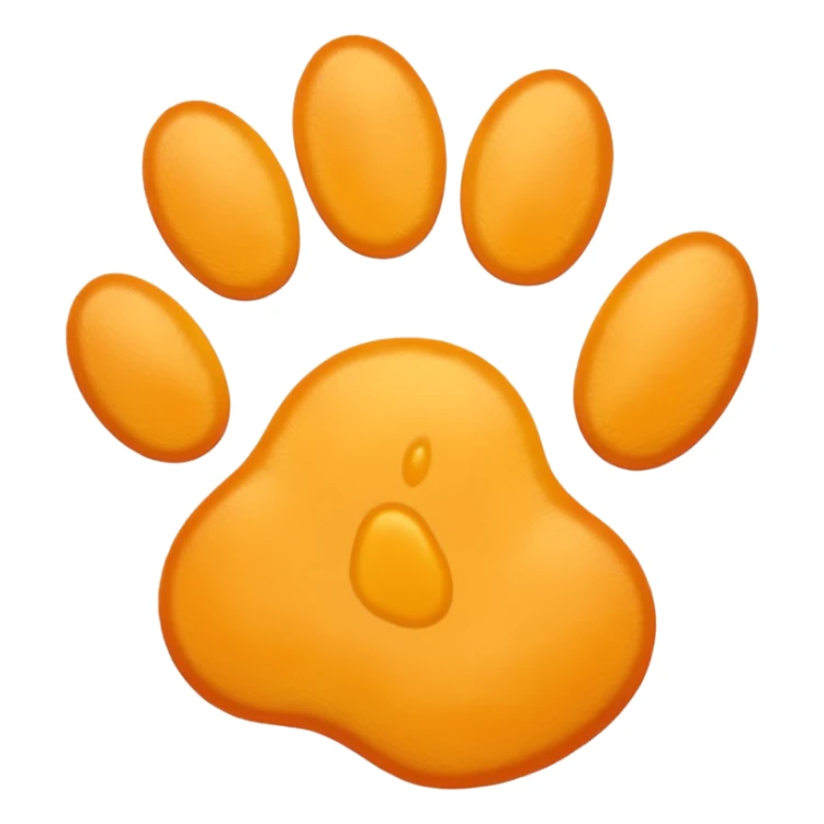a very light pale pastel yellow-orange pawprint sticker