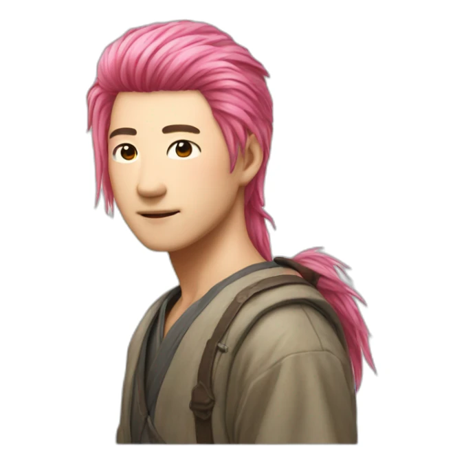 pinkhair-red-grasses-uncle?japanese sticker