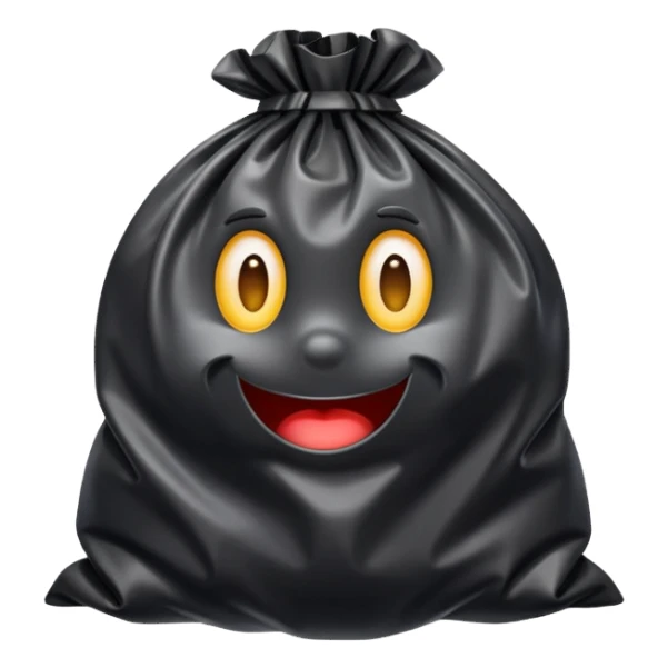 trash bag with nothin on it, just the plain trash bag sticker