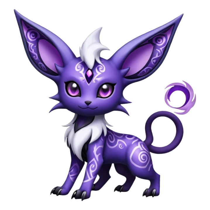 Shiny Exotic Badass Mysterious Gothic Espeon-Absol-Pokémon-Fakémon-hybrid-creature (full body) sticker