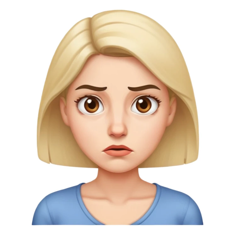 Woman with hand on cheek, confused facial expression with raised eyebrow sticker