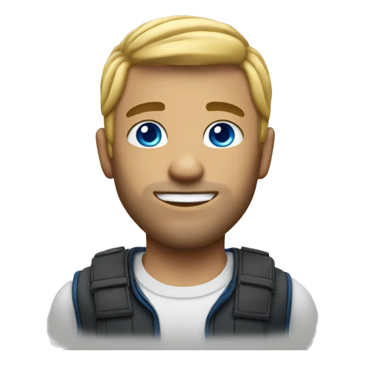 A tattooed blonde man with blue eyes  sticker