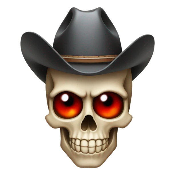Skull with cowboy hat and red eyes sticker