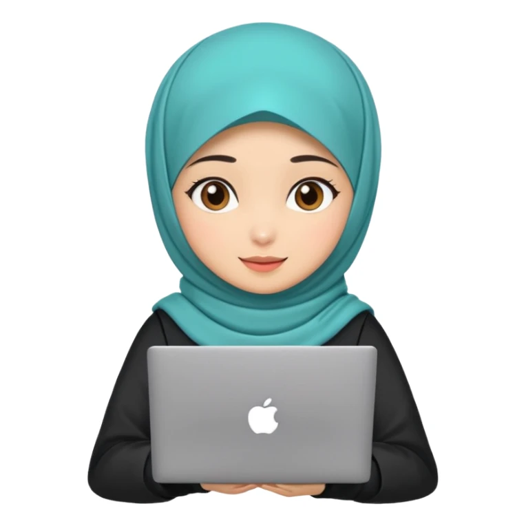 hijab cute girls with labtop sticker