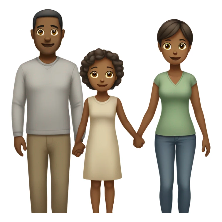 Wife and husband holding toddler girl  sticker