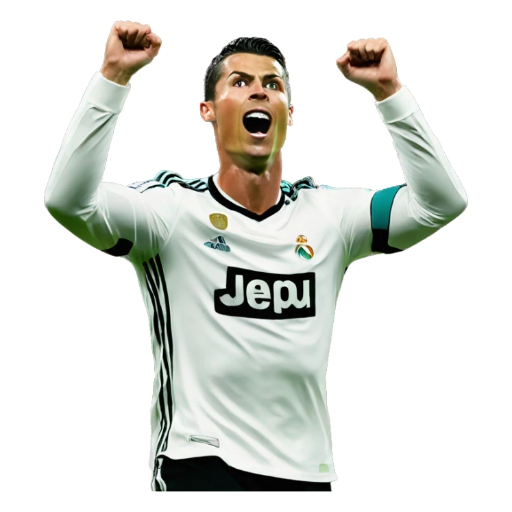 cristiano ronaldo doing the SIU celebration with the hands in the end position of the SIU celebration sticker