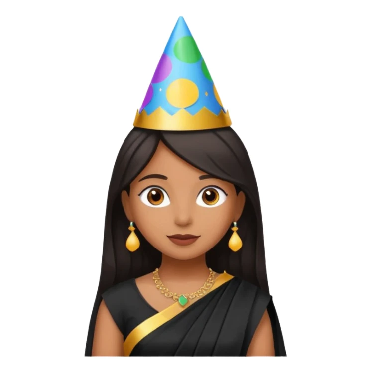 Brown girl in party wear black saree  sticker