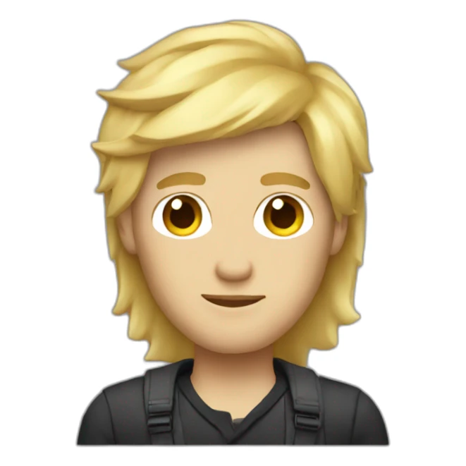 man designer with blondie hair sticker