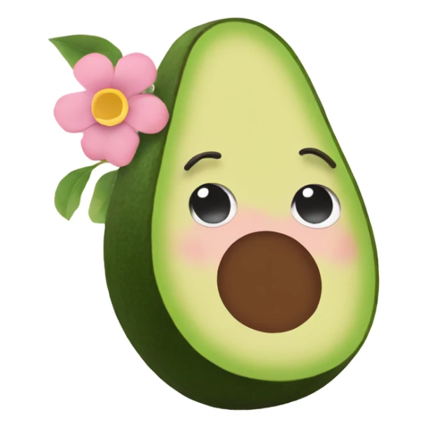 Cute avacado with pale pink flower sticker