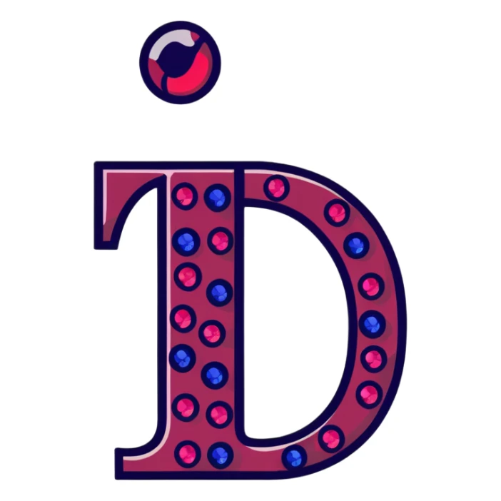sparkling letter J with rubies and sapphires sticker