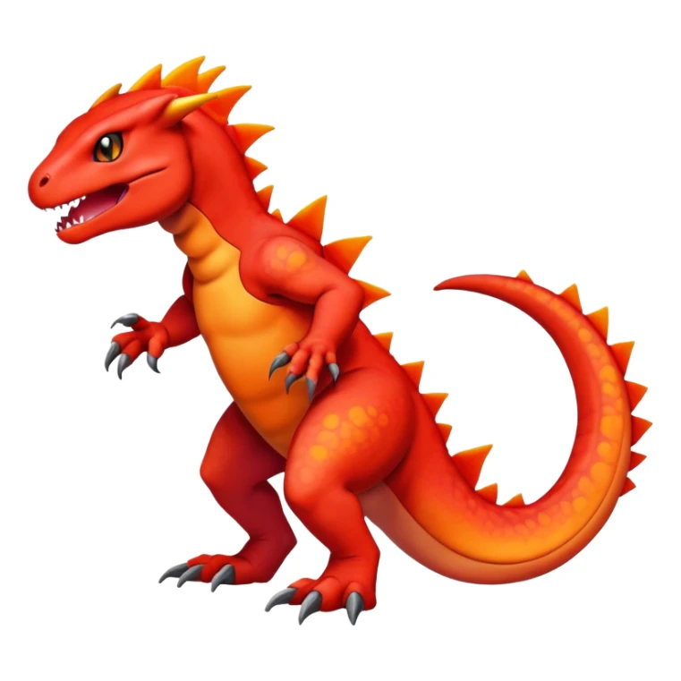 Guilmon-Salandit-Charmeleon-Fakémon-hybrid-creature (full body)  sticker