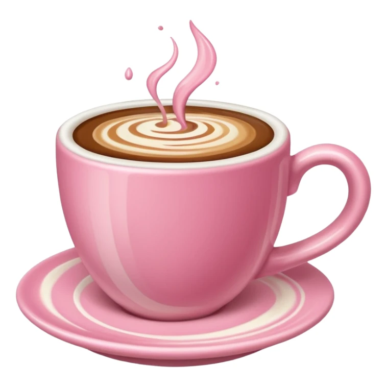 An aesthetic pink cup of coffee sticker