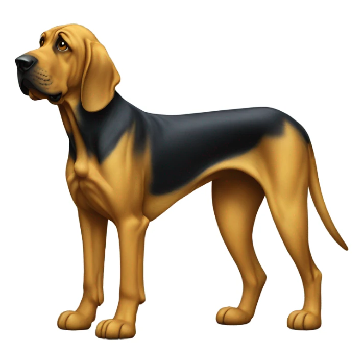 Good blue and yellow standing upright begging bloodhound  sticker