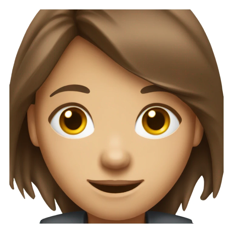 a girl with brown hair with a freindly smile who would work at analytics  sticker