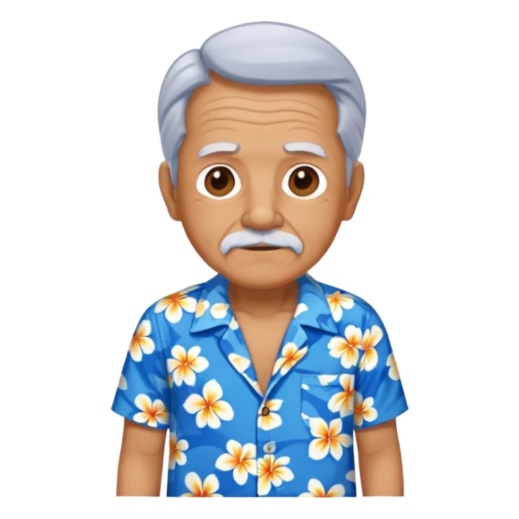 old man in blue  hawaiian shirt blue short sticker