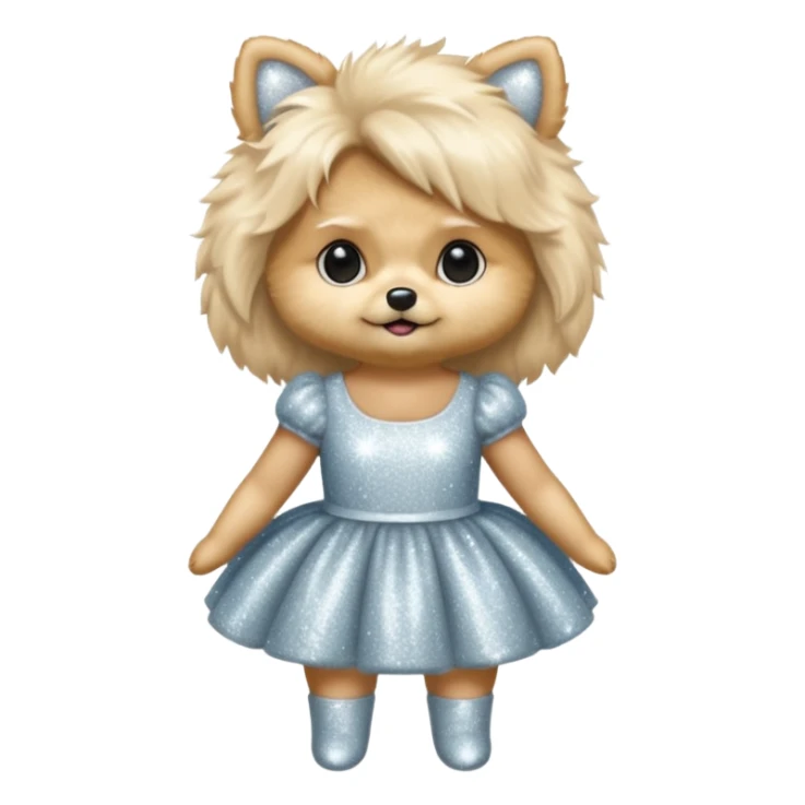 cream pomeranian dressed like taylor swift sticker