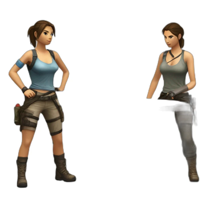 Lara Croft qui fait du ping pong avc Nathan Drake sticker