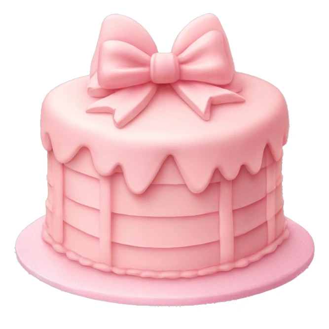 Light pink cake with bows and vintage frosting design  sticker