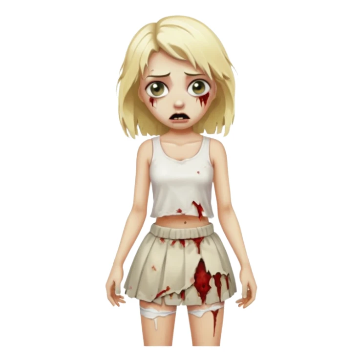 zombie blonde girl with white skirt sticker