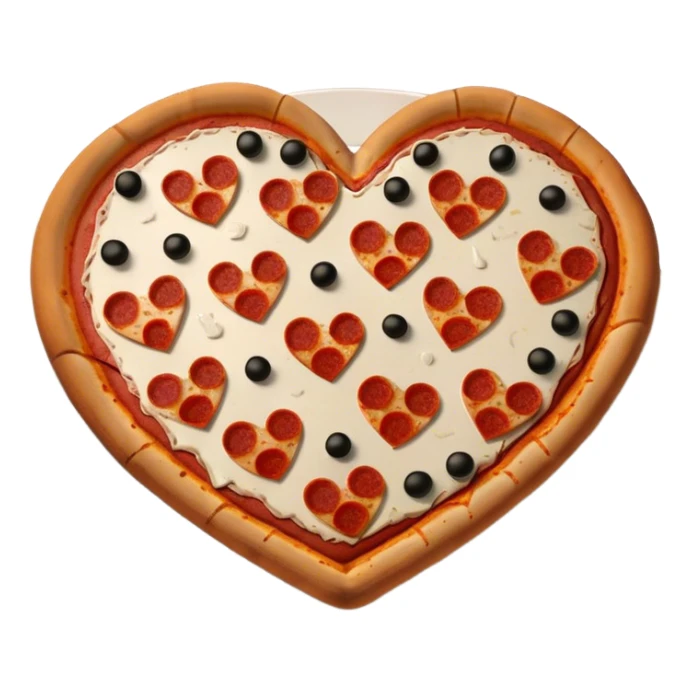 pizza in the shape of a broken heart for Valentine's Day sticker