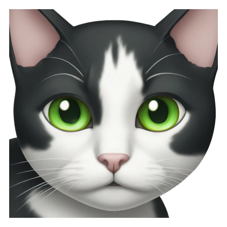 suspicious tuxedo cat with green eyes  sticker