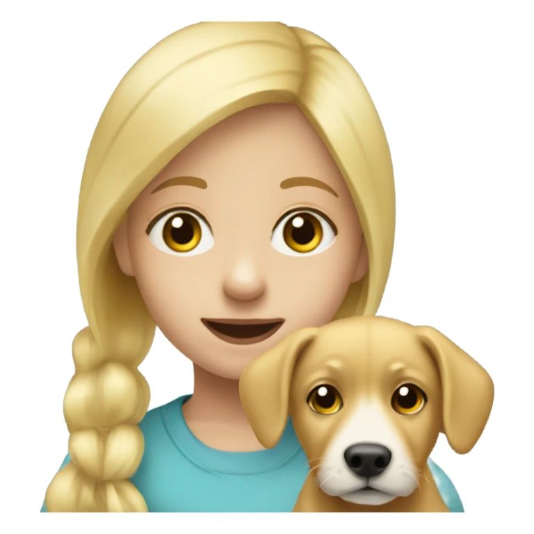 blond child with photo of dog sticker