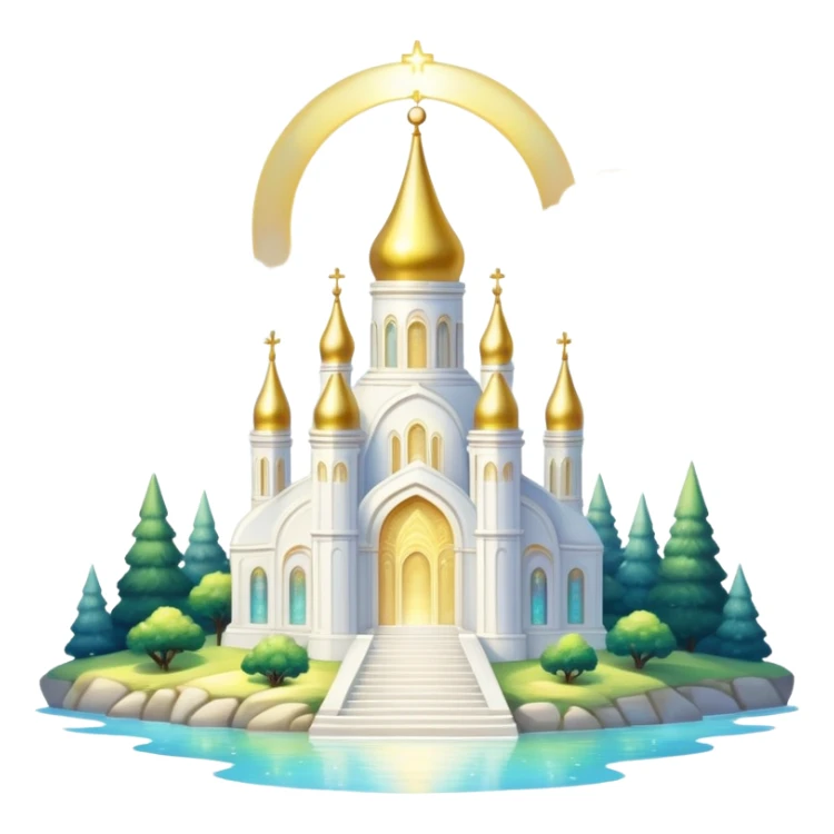 White and Golden Divine Holy Glorious Shiny Sparkly Scenic Scenery Deco Fakémon sticker