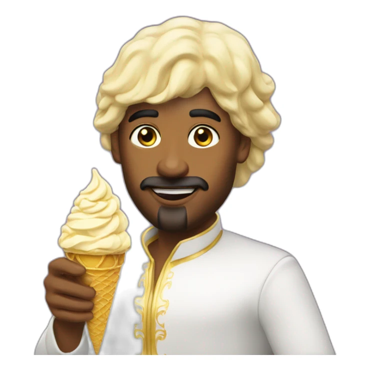 dubai rich king eating golden ice cream sticker