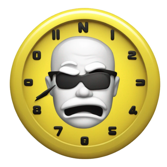 I want you to make a round wall clock, white inside and yellow outside.  sticker