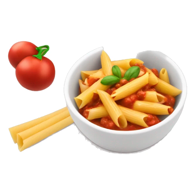penne with red sauce in a bowl with mushroom pieces  sticker