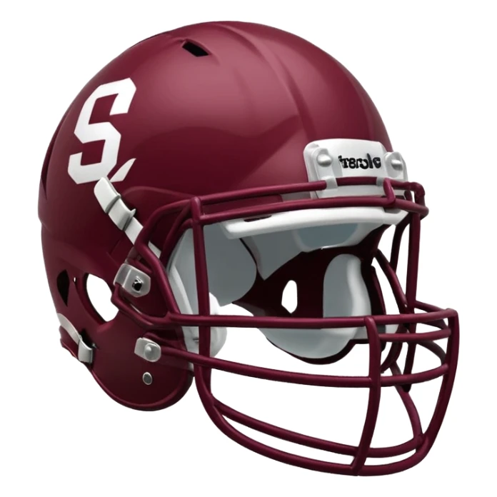 College football player helmet in maroon color sticker