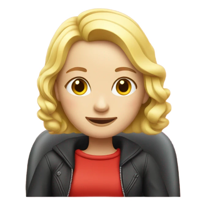 Blonde white girl in red car cute  sticker