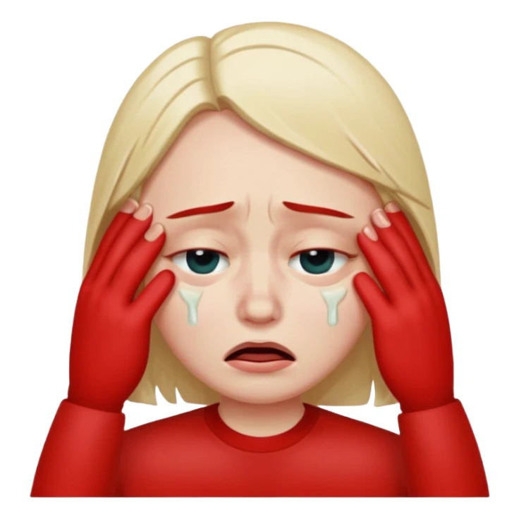 A person fake crying and rubbing their eyes sticker