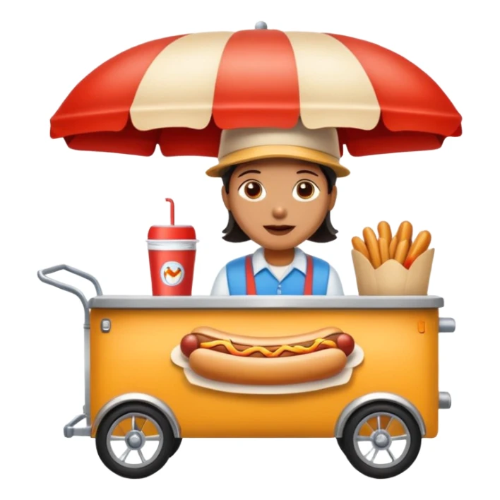 hotdog seller in New York with cart sticker