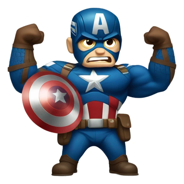 angry captain america lifting his shield with both hands sticker
