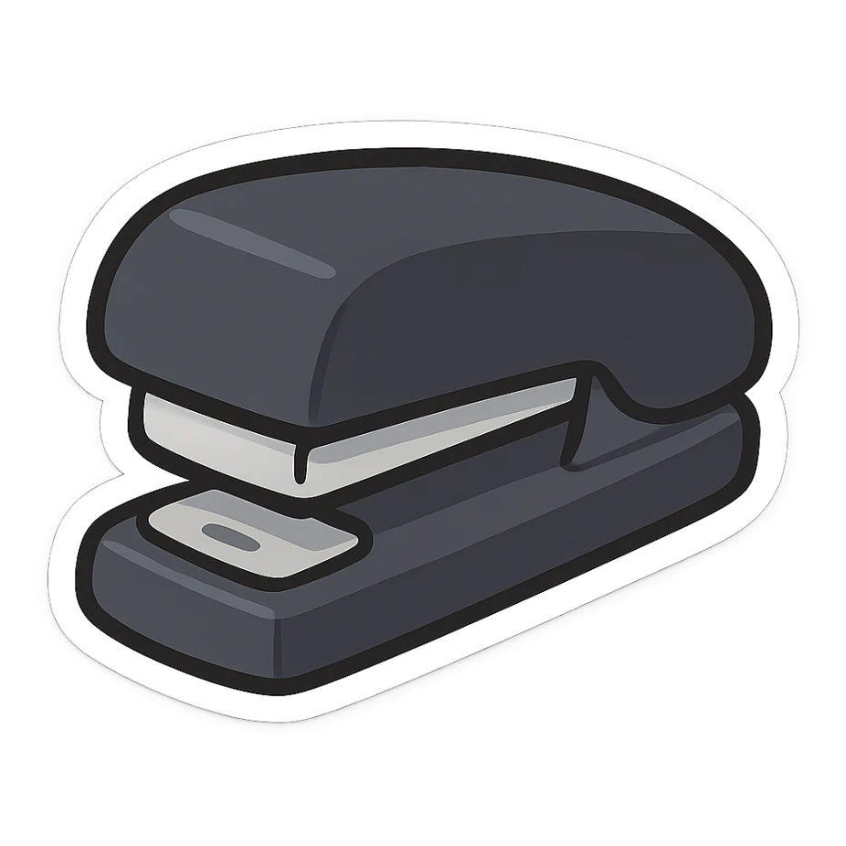 simple black stapler sticker