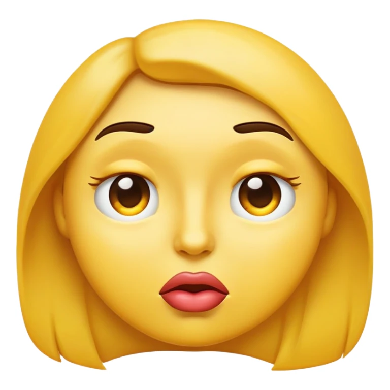 Yellow emoji pursed lips with squinted eyes and one eyebrow raised sticker