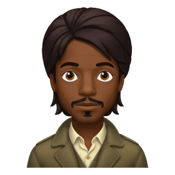 Andre 3000 with long dark brown hair sticker