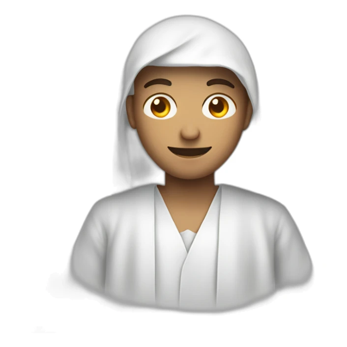 Homme en Qamis avec un panneau en forme de cœur sticker