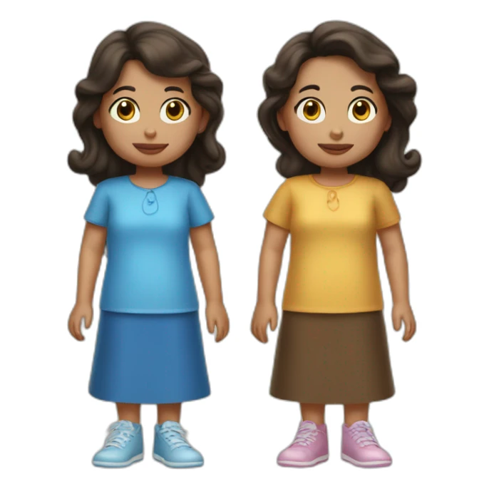 Twin brunette girls dressed as peanuts sticker