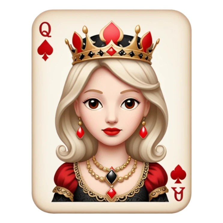 head of queen of clubs no background sticker