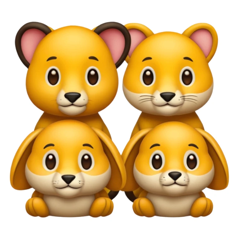 animal group with one male and two females sticker