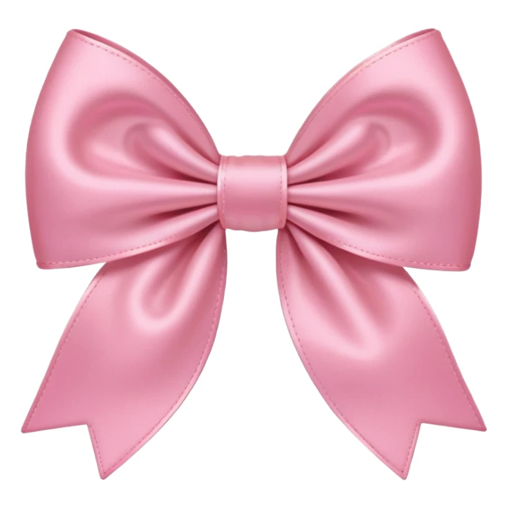 coquette style pink bow, soft, feminine, delicate, romantic, pastel or blush pink, subtle lace or satin texture, emoji size, no text sticker