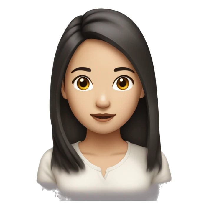 gorgeous asian girl with brunette hair sticker