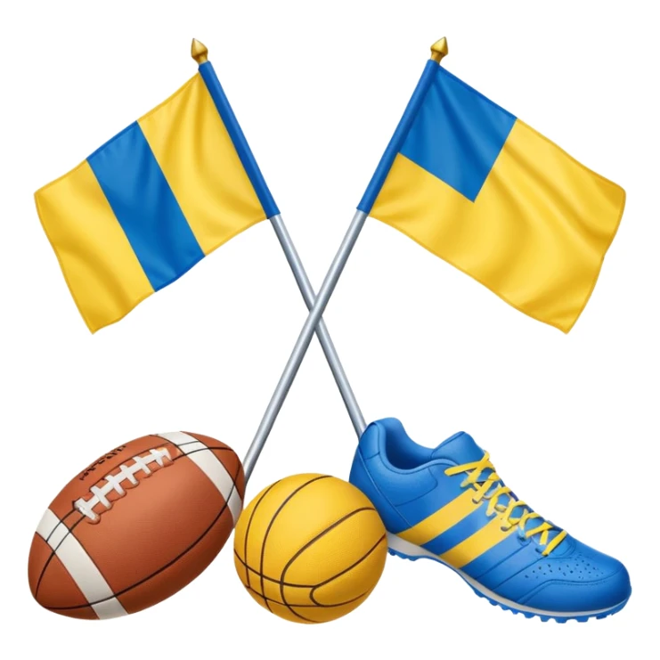usa and ukraine flags together, sport equipment under sticker